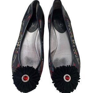 COACH Womens Robbin Plaid Logo Flats Size 8